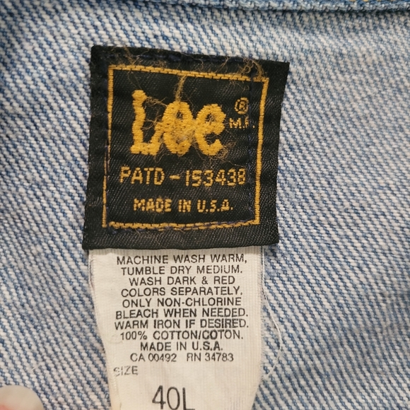 Vintage Lee Denim Jean Trucker Jacket Size 40 Blue Made In USA - Picture 3 of 10
